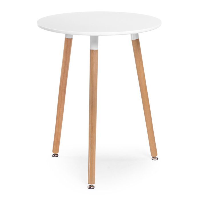 Обеденный стол Lorini белого цвета на деревянных ножках