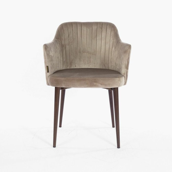 Стул Brooklyn бежевого цвета c вертикальной прострочкой  - купить Обеденные стулья по цене 8500.0