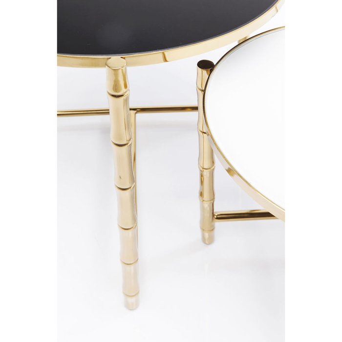 Комплект из двух столиков Bamboo с золотым основанием - купить Кофейные столики по цене 69300.0