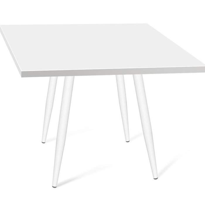 Обеденный стол квадратный белого цвета