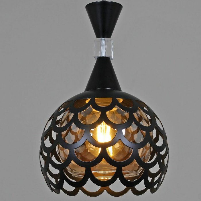 Подвесной светильник 04336-0.4-01 BK (стекло, цвет коричневый) - лучшие Подвесные светильники в INMYROOM