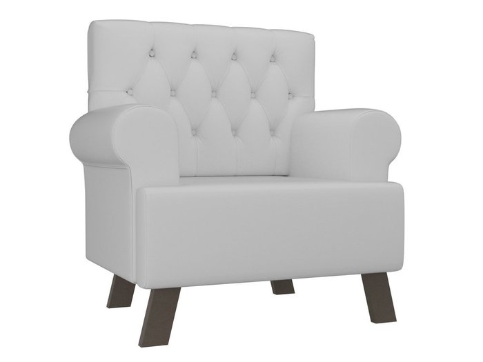 Кресло Хилтон белого цвета (экокожа)