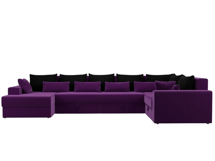 Угловой диван-кровать Мэдисон фиолетово-черного цвета правый угол - купить Угловые диваны по цене 81990.0
