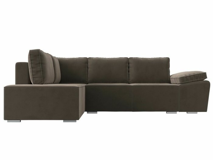Угловой диван-кровать Хьюго коричневого цвета левый угол - купить Угловые диваны по цене 62999.0