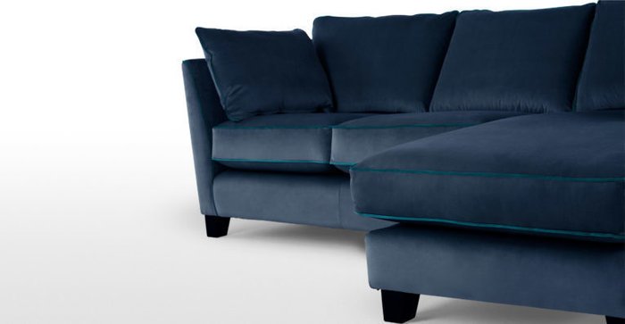 Угловой диван Wolsly темно-синего цвета - лучшие Угловые диваны в INMYROOM
