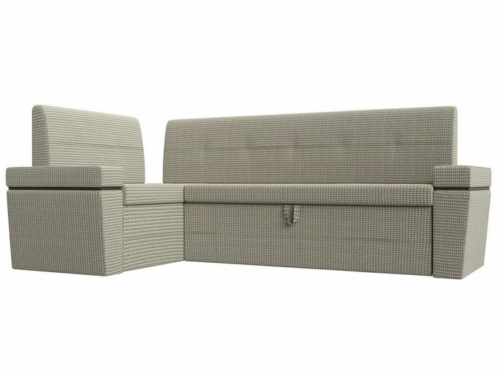Угловой диван-кровать Деметра серо-бежевого цвета левый угол