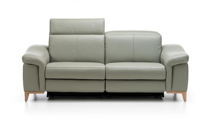 Прямой кожаный диван Antelao серого цвета - лучшие Прямые диваны в INMYROOM