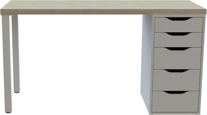 Стол письменный Ингар бело-бежевого цвета с одной тумбой - купить Письменные столы по цене 16999.0
