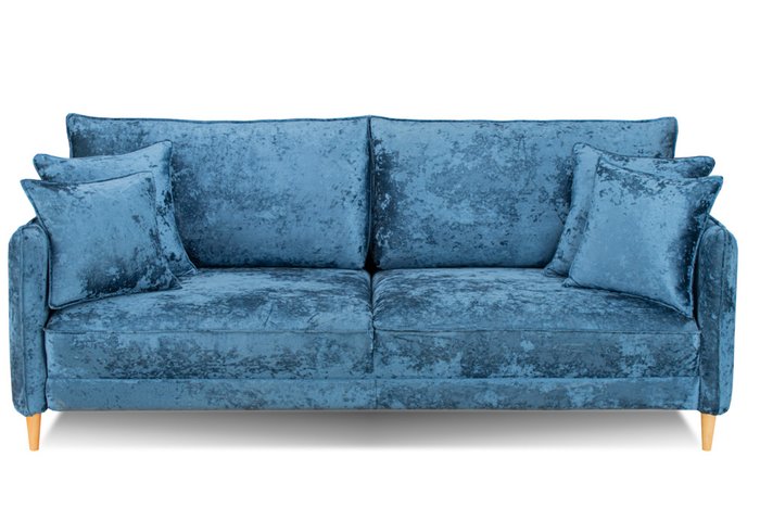 Прямой диван-кровать Йорк Премиум синего цвета - купить Прямые диваны по цене 83999.0