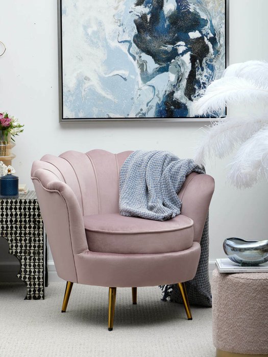 Кресло Флоренция розового цвета - лучшие Интерьерные кресла в INMYROOM