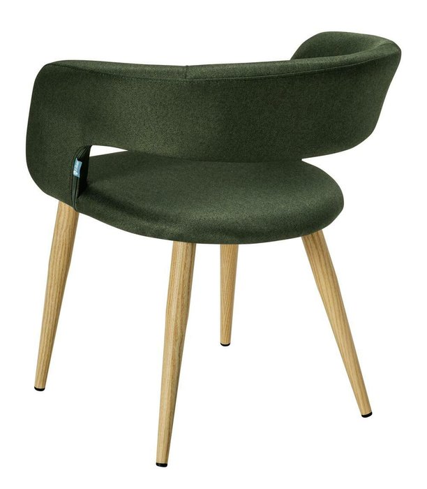 Кресло Hugs тёмно-зеленого цвета на бежевых ножках - лучшие Обеденные стулья в INMYROOM