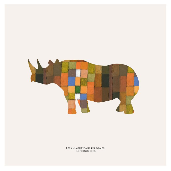 Картина (репродукция, постер): Носорог в шашках 