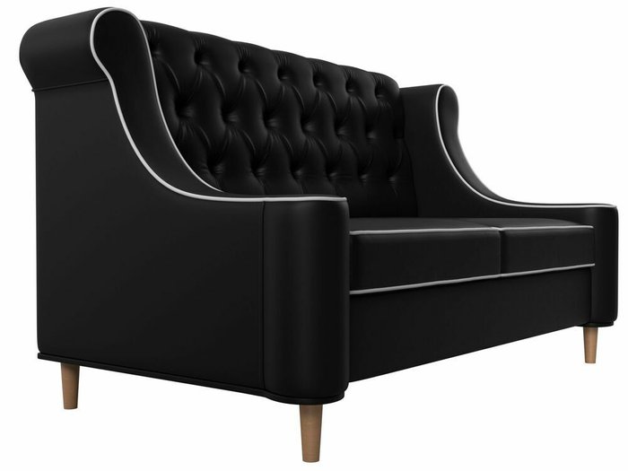 Прямой диван Бронкс черного цвета (экокожа) - лучшие Прямые диваны в INMYROOM
