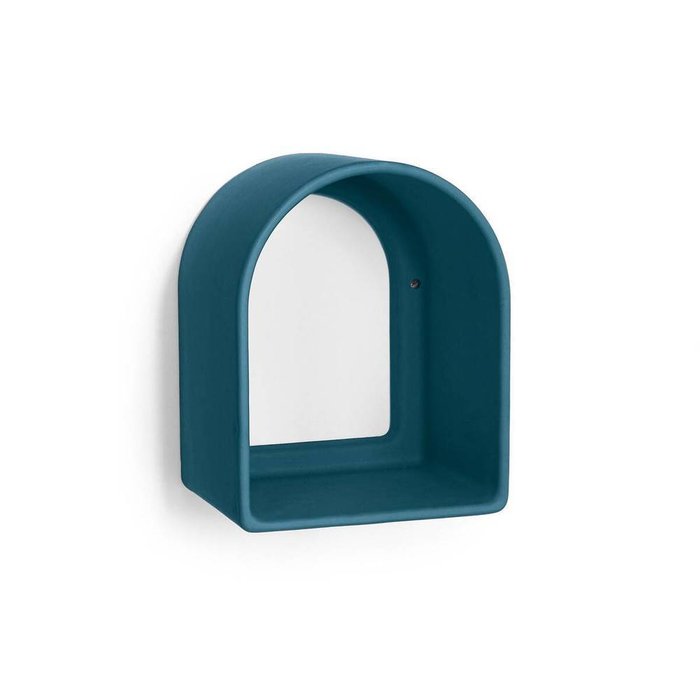 Полка настенная из отлитого цемента Teracota синего цвета - купить Полки по цене 6450.0