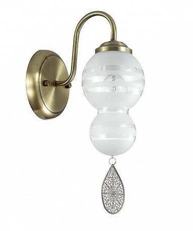 Бра Piretta бронзового цвета с белым плафоном - купить Бра и настенные светильники по цене 1160.0