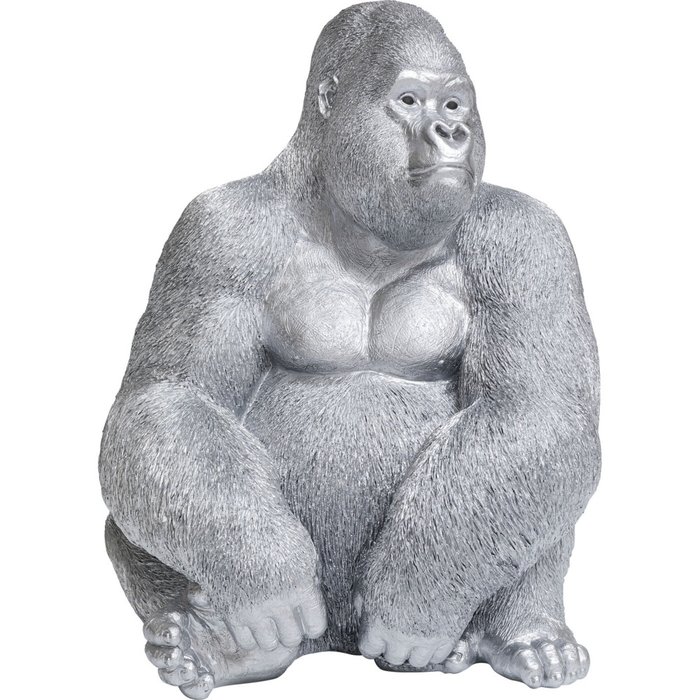Фигура декоративная Gorilla серебряного цвета