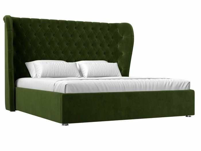 Кровать Далия 200х200 с подъемным механизмом зеленого цвета
