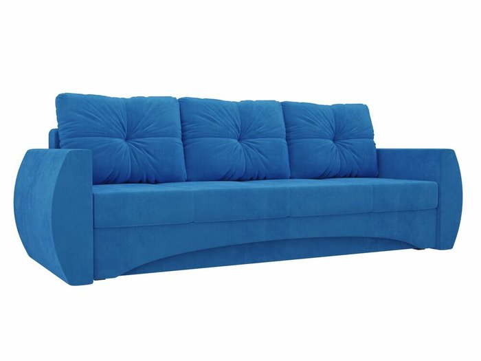 Прямой диван-кровать Сатурн темно-голубого цвета