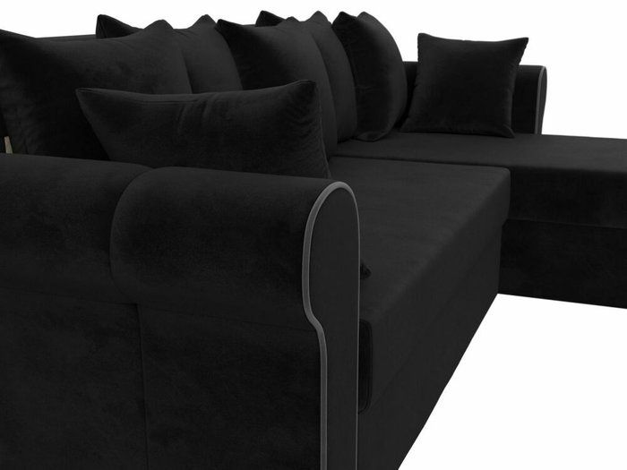 Угловой диван-кровать Рейн черного цвета правый угол - лучшие Угловые диваны в INMYROOM