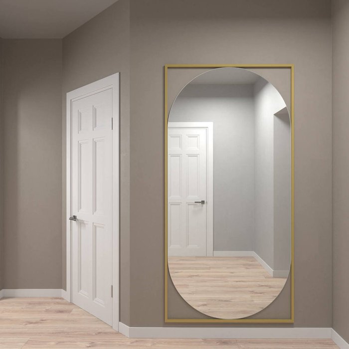 Дизайнерское настенное зеркало Lustrous золотого цвета - купить Настенные зеркала по цене 23900.0