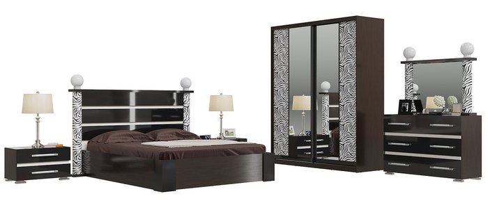 Спальня Сан-Ремо черного цвета - купить Спальные гарнитуры по цене 136325.0