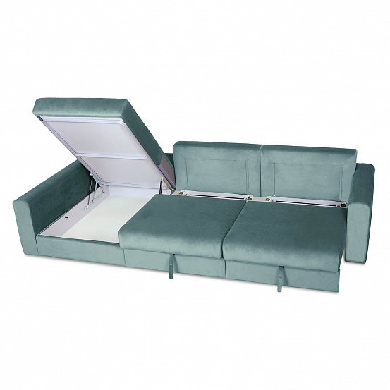 Угловой диван-кровать Мэдисон Лувр голубого цвета большой - купить Угловые диваны по цене 58990.0