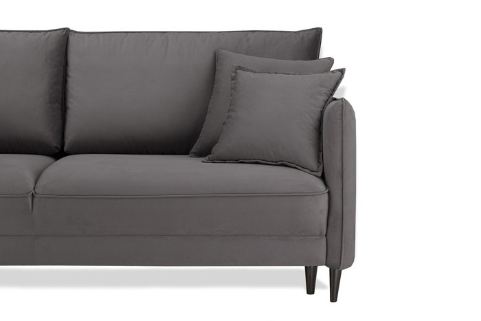 Прямой диван-кровать Йорк Премиум темно-серого цвета - купить Прямые диваны по цене 67999.0