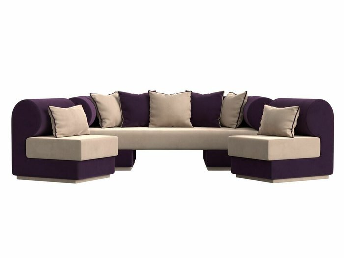 Набор мягкой мебели Кипр 3 бежево-фиолетового цвета - купить Комплекты мягкой мебели по цене 101997.0