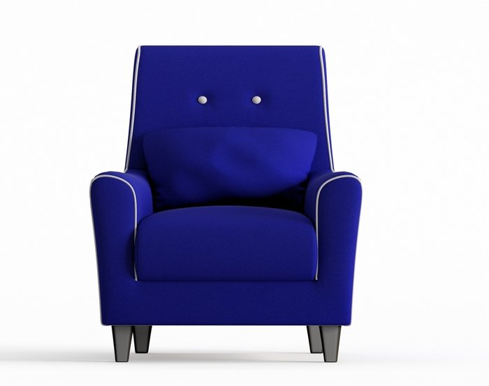 Кресло Мерлин в обивке из велюра синего цвета - купить Интерьерные кресла по цене 11290.0