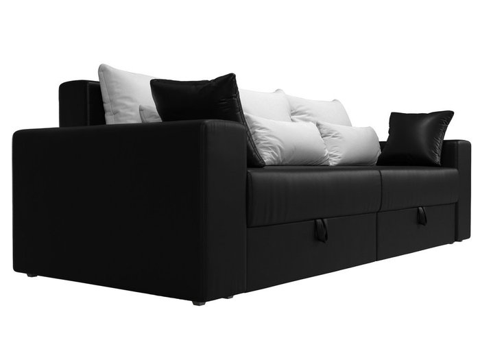Прямой диван-кровать Мэдисон черно-белого цвета (экокожа) - лучшие Прямые диваны в INMYROOM