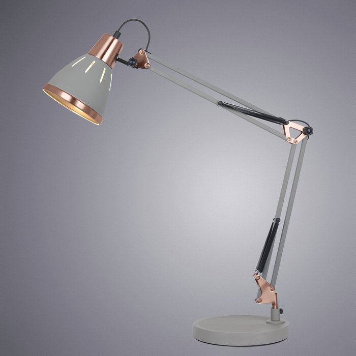 Настольная лампа из металла серого цвета - купить Рабочие лампы по цене 4840.0