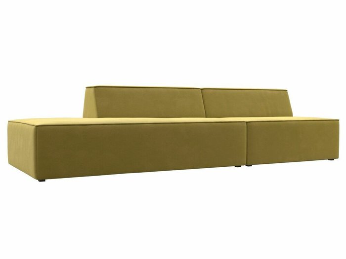 Прямой модульный диван Монс Модерн желтого цвета левый