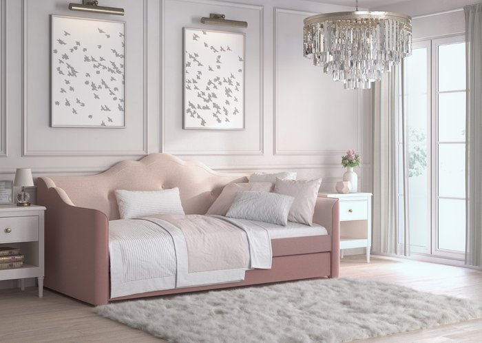 Кровать-диван Elle 90х200 розового цвета - лучшие Кровати для спальни в INMYROOM