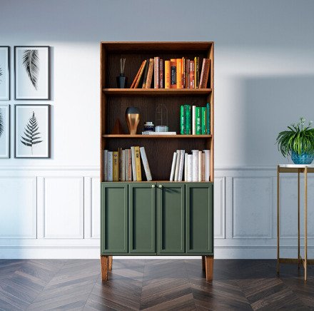 Книжный шкаф Andersen коричнево-зеленого цвета - купить Книжные шкафы по цене 157221.0