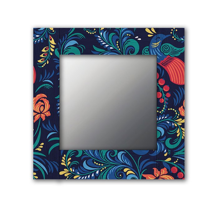 Настенное зеркало Синяя Жар-птица 50х65 синего цвета - купить Настенные зеркала по цене 13190.0