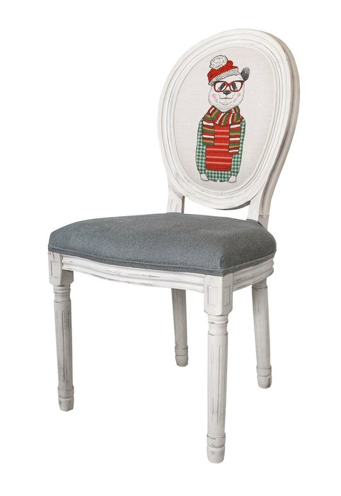 Стул Volker grey bear ver.2 с каркасом белого цвета - купить Обеденные стулья по цене 22950.0