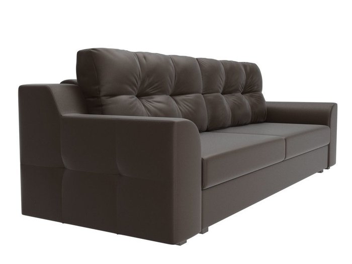 Прямой диван-кровать Сансара коричневого цвета (экокожа) - лучшие Прямые диваны в INMYROOM