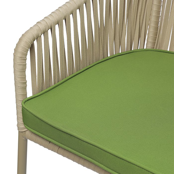 Садовый стул Reed бежевого цвета с зеленой подушкой - лучшие Садовые стулья в INMYROOM