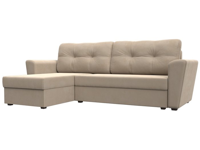 Угловой диван-кровать Амстердам лайт бежевого цвета левый угол Угловой диван-кровать Амстердам лайт бежевого цвета левый угол