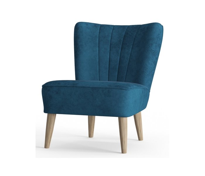 Кресло Пальмира в обивке из велюра синего цвета