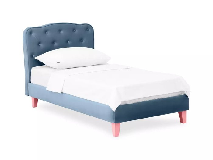 Кровать Candy 80х160 голубого цвета с розовыми ножками