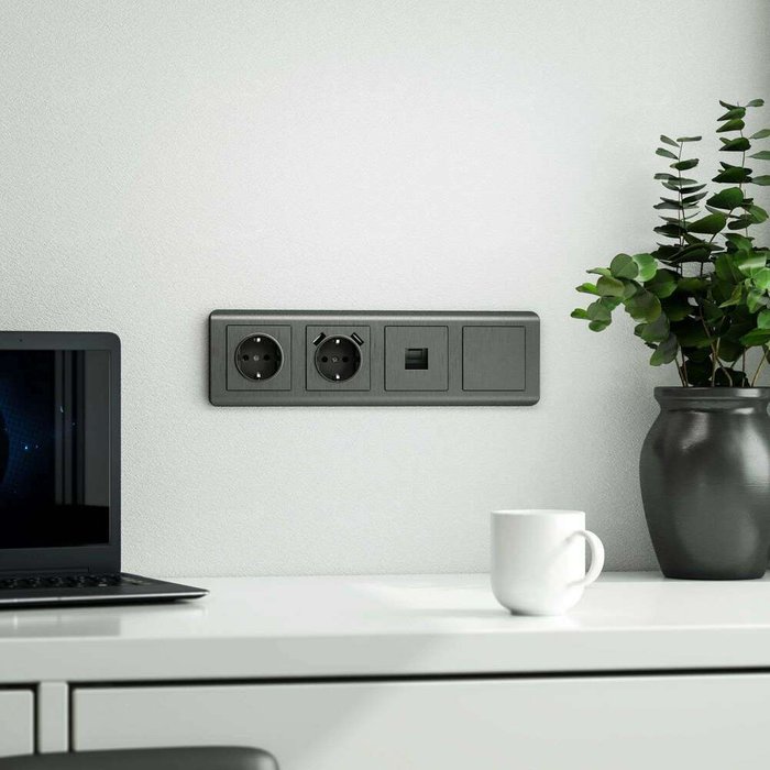 Заглушка графит рифленый W1159204 - купить Розетки по цене 503.0 Заглушка графит рифленый W1159204 - купить Розетки по цене 503.0
