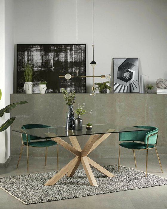 Обеденный стол Arya из металла и стекла - купить Обеденные столы по цене 112990.0