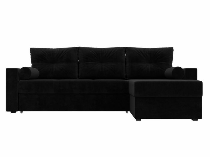 Угловой диван-кровать Верона черного цвета правый угол - купить Угловые диваны по цене 47999.0