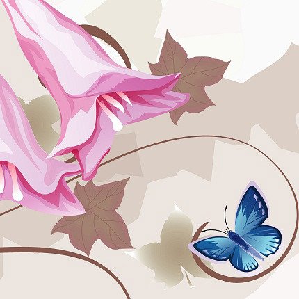 Декоративная картина "Розовые колокольчики" - лучшие Принты в INMYROOM