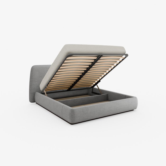 Кровать Bruno 180х200 серого цвета с подъемным механизмом - купить Кровати для спальни по цене 158200 Кровать Bruno 180х200 серого цвета с подъемным механизмом - купить Кровати для спальни по цене 158200