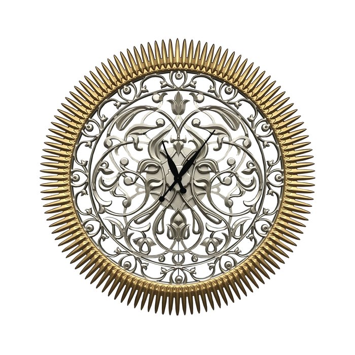 Настенные часы Flores цвета золота и серебра