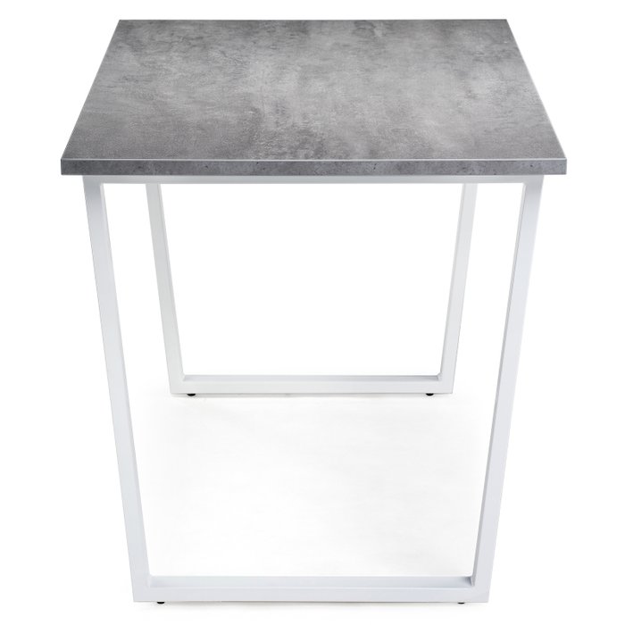 Обеденный стол Лота Лофт серого цвета на белых ножках - лучшие Обеденные столы в INMYROOM