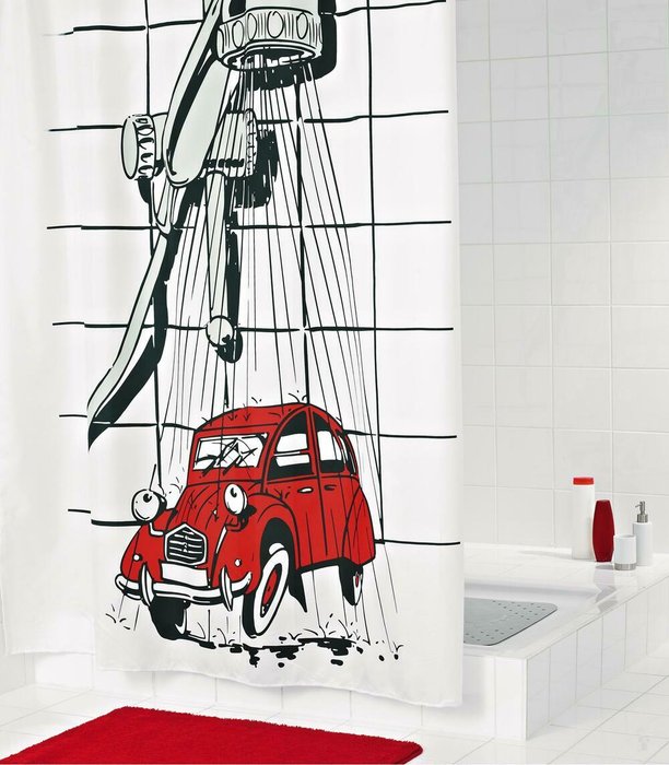 Штора для ванных комнат 2CV красный - купить Шторки для душа по цене 3537.0
