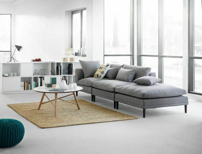 Модульный диван Халден серого цвета - лучшие Прямые диваны в INMYROOM